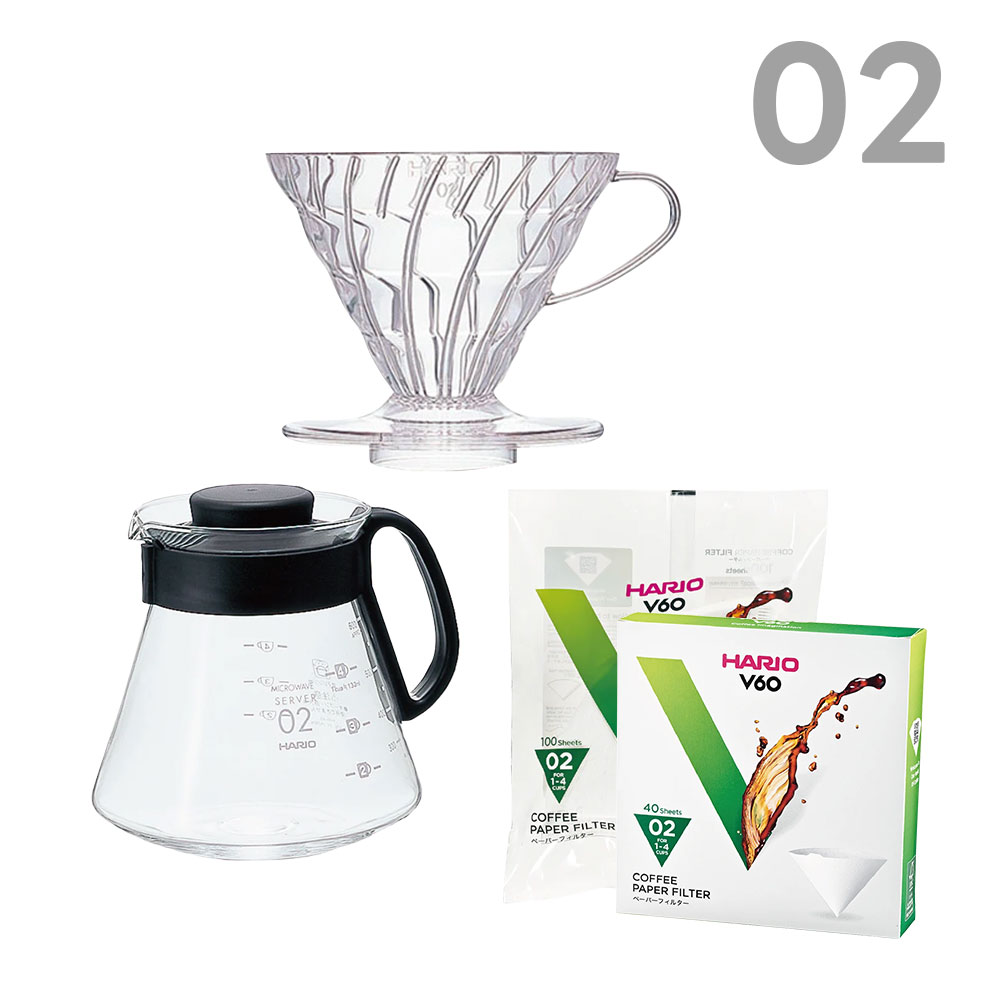 HARIO (ハリオ) V60透過ドリッパー クリア 02＆V60レンジサーバー600＆V60用フィルターセット