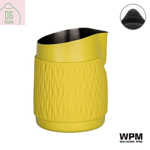 WPM (ダブリューピーエム) ハンドルレス ミルクピッチャー HC7106LG-1 450cc ラウンドスパウト ライムグリーン