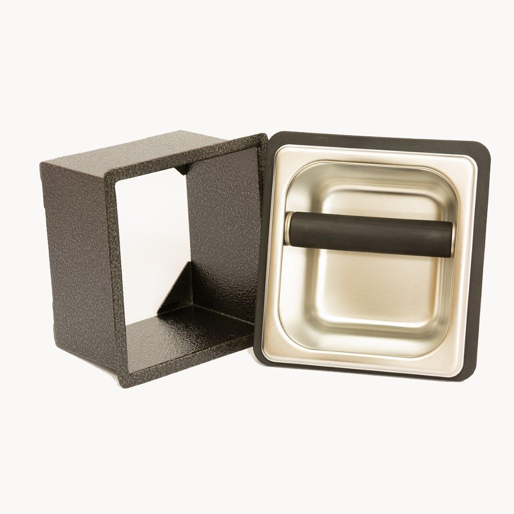 ★未使用品★ ノックボックス　メタルホルダー付 基本形スクエア ノックボックスセット メタルホルダーエスプレッソ