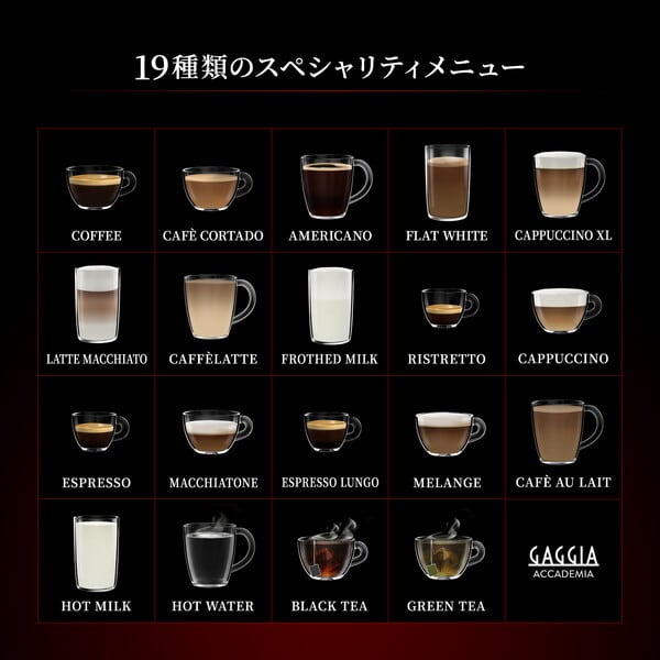 GAGGIA (ガジア) ACCADEMIA GLASS (アカデミアクラス) 家庭用全自動エスプレッソマシン 全自動コーヒーマシン