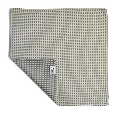 ガーゼハンカチ【小布】　角通し柄　白茶（しらちゃ）