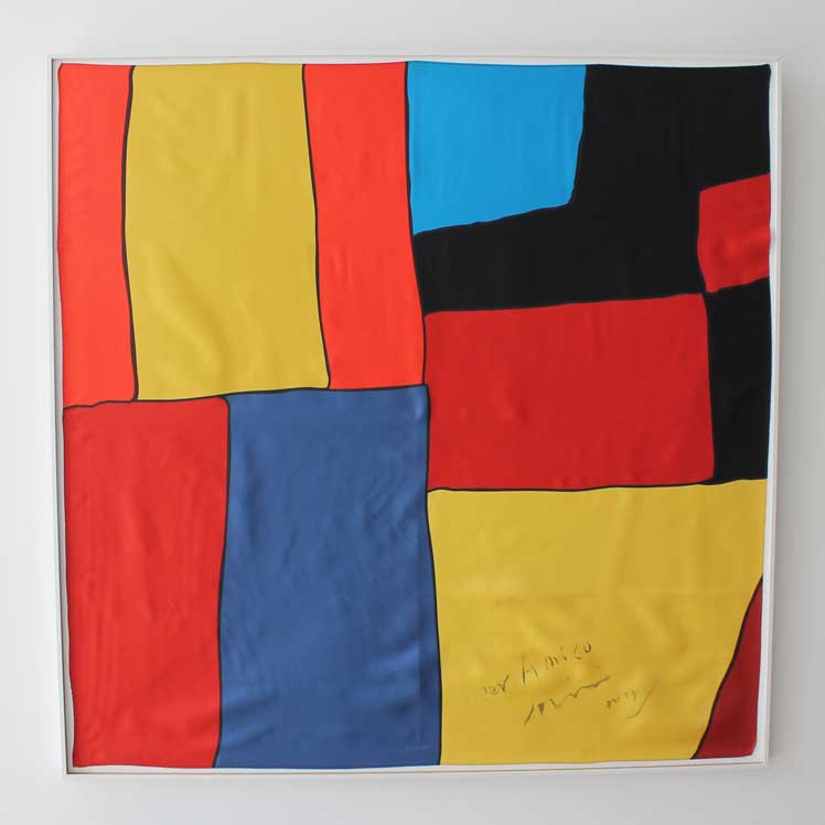 ミズテツオ　直筆サイン・メッセージ入り　100%シルクスカーフ(大)　edition27/50