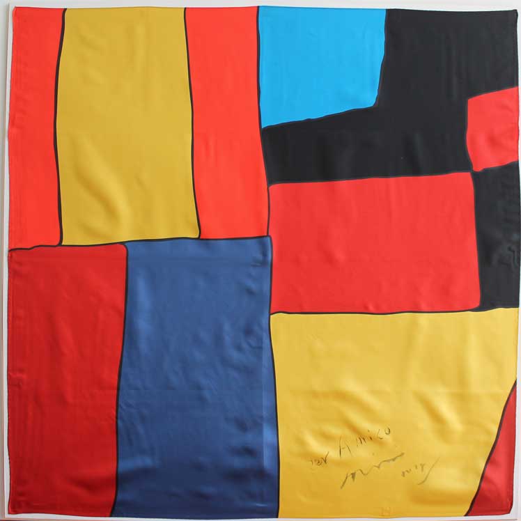 ミズテツオ　直筆サイン・メッセージ入り　100%シルクスカーフ(大)　edition27/50