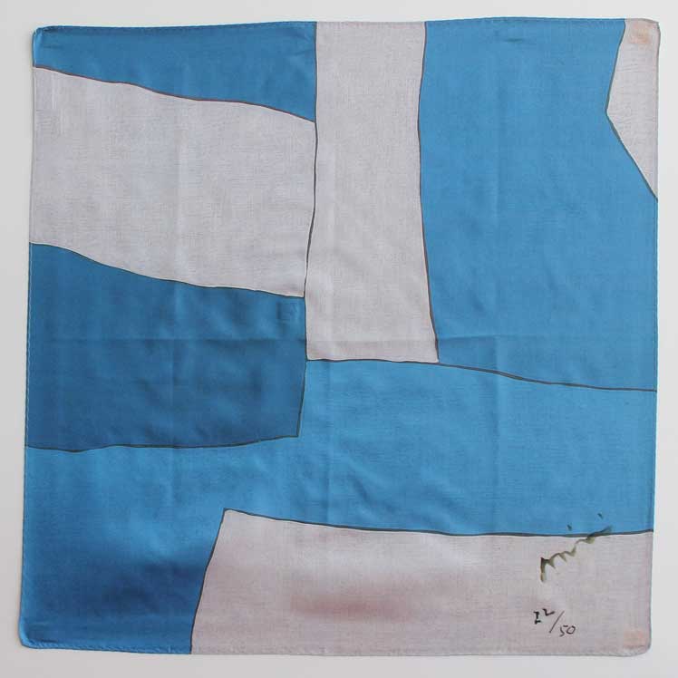 ミズテツオ　直筆サイン・メッセージ入り　100%シルクスカーフ(小)