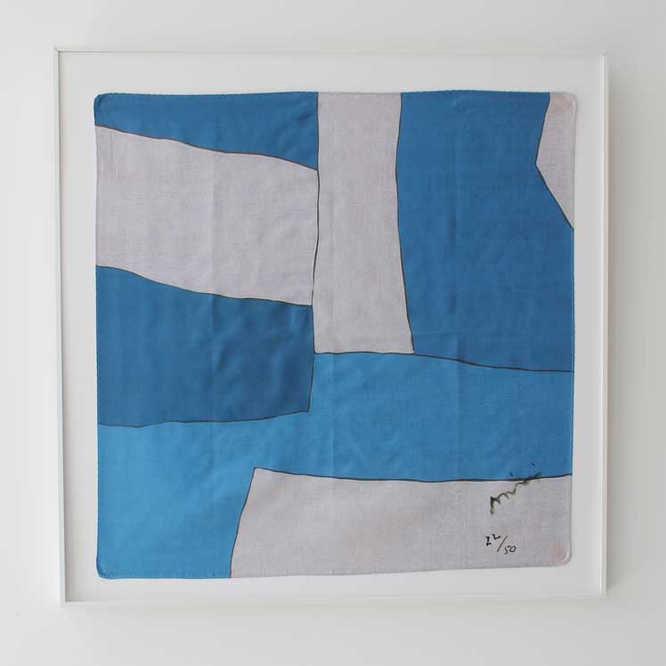 ミズテツオ　直筆サイン・メッセージ入り　100%シルクスカーフ(小)