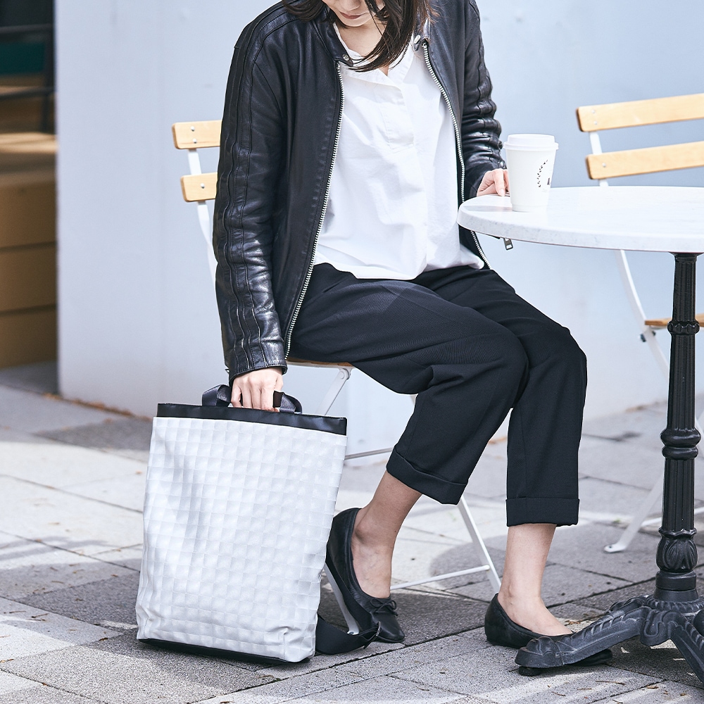 acrylic｜Ruck bag L RENZ White | KONCENT Web shop｜アッシュ