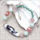 【観音様のご加護　意の如く、思うがままに・・ 白如意観音天珠ブレスレット】【メール便不可】 4A 至純天珠|恋愛運・家庭運|天珠 ブレスレット