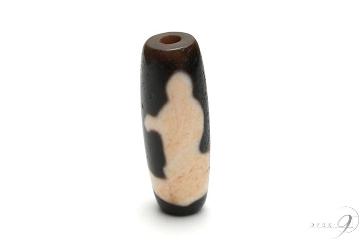 紅朱砂 観音天珠 約30mm×11mm×10mm】【メール便可】