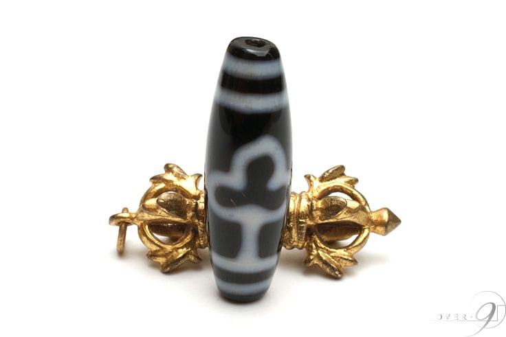 至純天珠 4A 菩提天珠 約38mm×12mm】【メール便可】