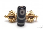 【老礦天珠　二眼天珠　約25mm×11mm】【メール便不可】|家庭運・縁結び・子宝|老礦天珠 （ 老鉱天珠 ：ろうこうてんじゅ）