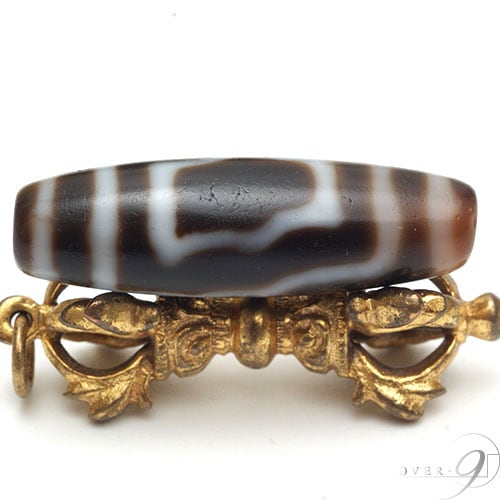 現物限り】【老礦天珠 一地三眼天珠 約37mm×12mm】 【メール便不可】