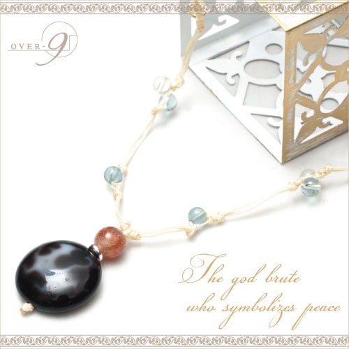 092013   天然瑪瑙蓮師法器龍神彫り天珠ネックレス 092013 天然瑪瑙蓮師法器龍神彫り天珠ネックレス