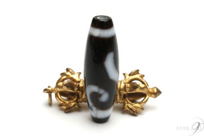 【黒朱砂　至純天珠　金銭釣天珠　約38mm×12mm】【メール便不可】|金運・財運|朱砂天珠（しゅさてんじゅ）朱砂 辰砂 シナバー