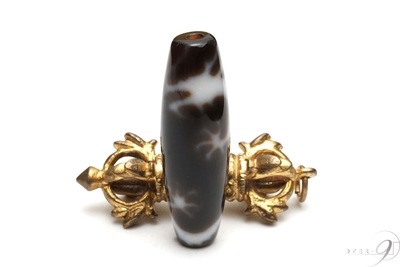 【至純天珠　4A　皇帝龍天珠(五本爪)　約37mm×11mm】【メール便不可】【D】 龍神天珠|一粒単位|皇帝龍天珠（龍神天珠）