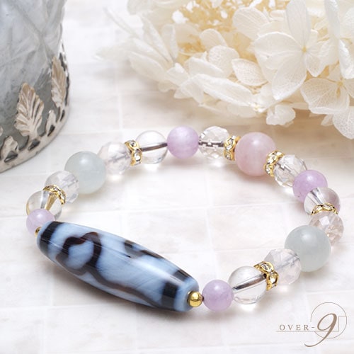 清月蓮 ～白水蓮花天珠ブレスレット～【メール便可】【m】