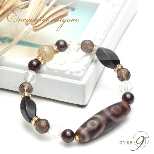 未来を見据える～The third eye bracelet ◇紅朱砂三眼天珠