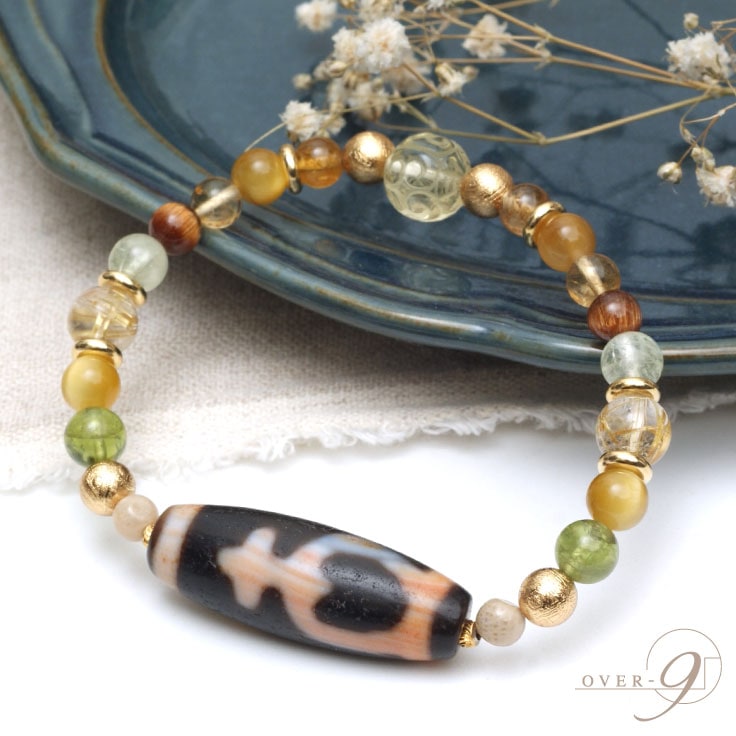 Gold rush ～紅朱砂 宝瓶天珠ブレスレット～ 【メール便不可