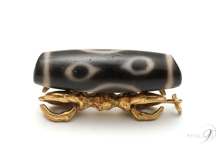 老礦天珠 法螺四眼天珠 約48mm×14mm 【メール便不可】