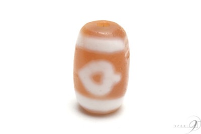 老玉髄天珠　赤　菩提天珠　約16mm×10mm　【メール便不可】r|一粒単位|菩提天珠（ボダイ）