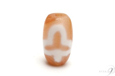 老玉髄天珠　赤　菩提天珠　約19mm×11mm　【メール便不可】r|一粒単位|菩提天珠（ボダイ）