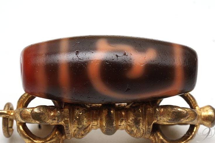 グリーンターラ 羊眼板天珠 ブレスレット 馬蹄痕あり 天珠ブレスレット