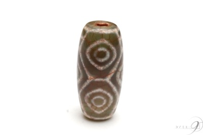 【老玉髄　緑　龍眼天珠　約24mm×11mm】【メール便不可】r|一粒単位|龍眼天珠（リュウガン）