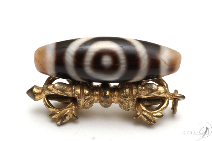 現物限り】 【紅朱砂 蓮花天珠 二眼天珠 星辰天珠 約39mm×13mm×12mm