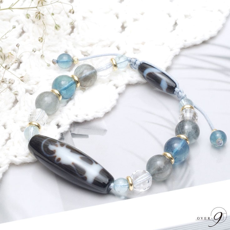 ✨白蛇天珠　ブレスレット✨ 弁財天天珠 × 白蛇天珠ブレスレット 4Aランク【メール便不可】トパーズ