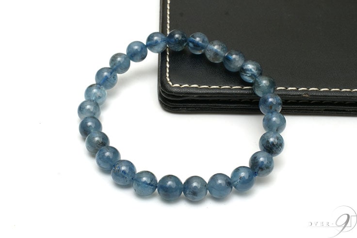 ブラック アクアマリン ブレスレット 約7.5mm】【鑑別書付き