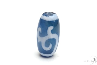 【老玉髄　青　緑度母天珠　約20mm×10mm】【メール便不可】r|一粒単位|緑度母天珠（リョクドボ） 