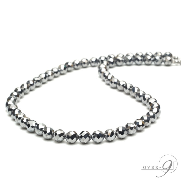 OVER-9 テラヘルツ鉱石 ネックレス 8mm ダイヤモンドカット 公的機関