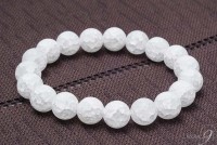 フロストクラック水晶　ブレスレット 約10mm玉【メール便可】　　|水晶|天然石 ブレスレット バングル