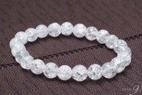 クラック水晶　ブレスレット 約8mm玉　【メール便可】|水晶|天然石 ブレスレット バングル