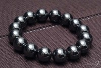 ヘマタイト　ブレスレット　約12mm玉　【メール便可】|ヘマタイト|天然石 ブレスレット バングル