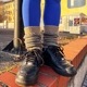 knitido ウール混 フェアアイル レッグウォーマー