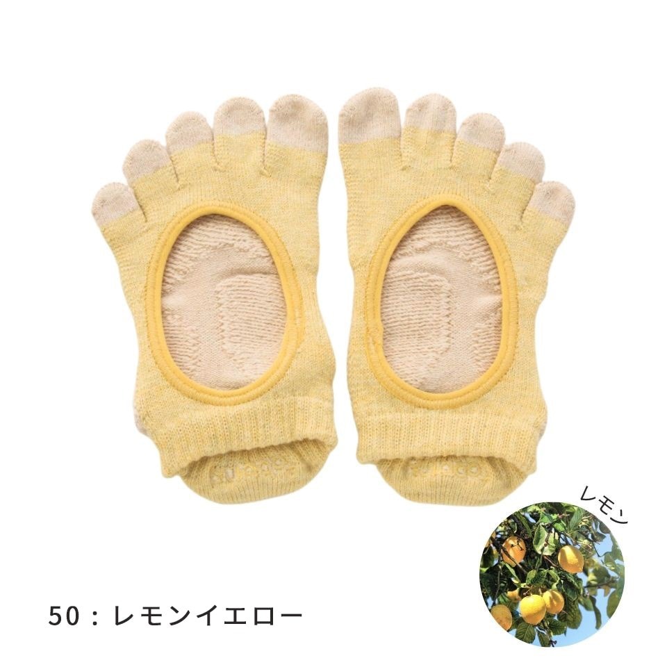 knitido ベーシック・エアークッション ボタニカルダイ ツートンカラー カバー 5本指ソックス 23-25cm