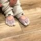 knitido ベーシック・エアークッション ボタニカルダイ ツートンカラー カバー 5本指ソックス 23-25cm
