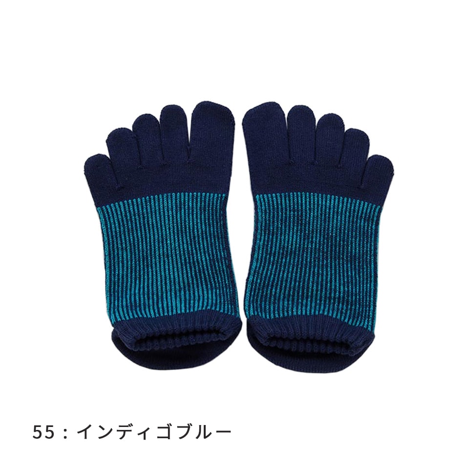 knitido コアグリップ ラメ ピンストライプ アンクル 5本指ソックス 23-25cm