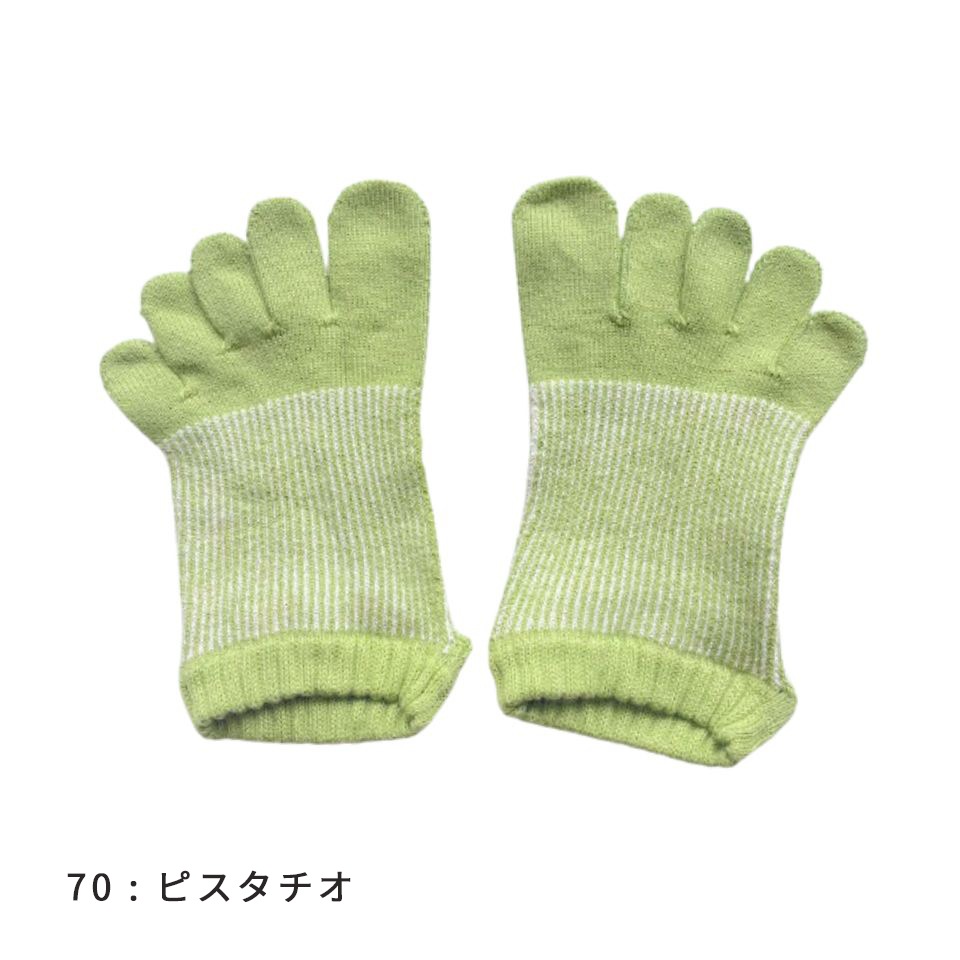 knitido コアグリップ ラメ ピンストライプ アンクル 5本指ソックス 23-25cm