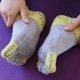 knitido ベーシック・エアークッション 撚杢バイカラー アンクル 5本指ソックス 23-25cm