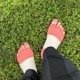 knitido ビューティー・エアークッション バイカラーリブ アンクル 指なし 5本指ソックス 23-25cm