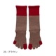 knitido ベーシック・エアークッション 撚杢バイカラー ハイクルー 5本指ソックス 23-25cm