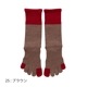 Foot arch 撚杢バイカラー ハイクルー 5本指ソックス 23-25cm