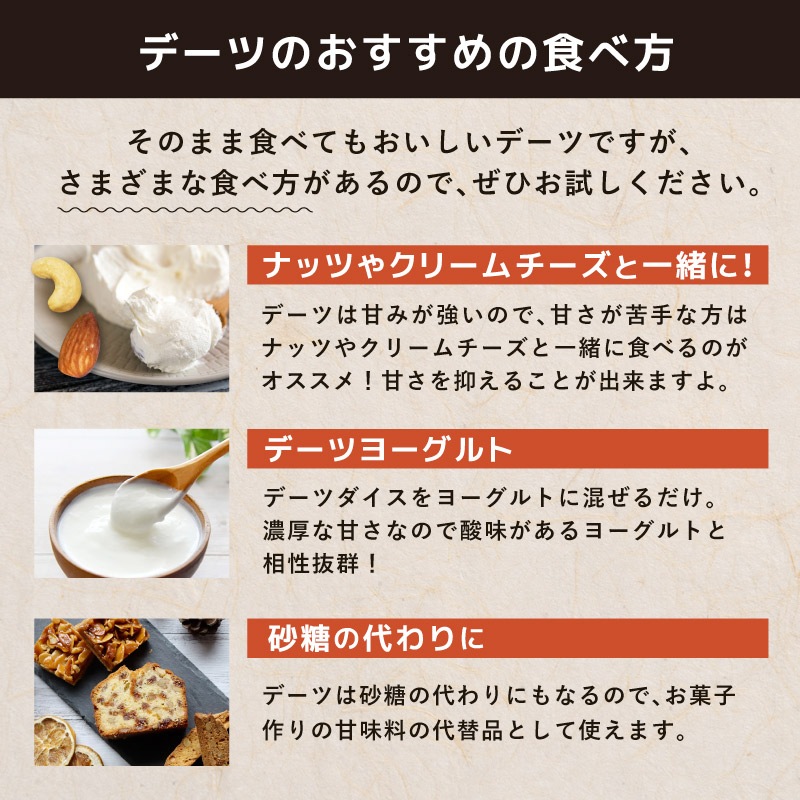 デーツダイス 55g 3袋セット 合計165g ナツメヤシ ドライデーツ