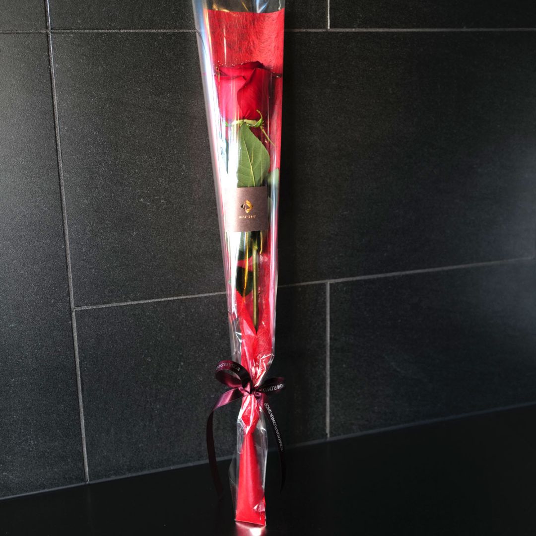 赤薔薇ゴールドラメ 1本ラッピング | 色から探す,赤,赤薔薇ゴールド