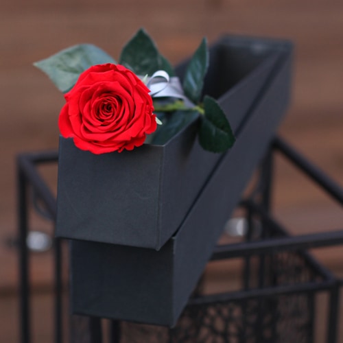 赤薔薇 プリザーブドフラワー 縦長BOXギフト | プリザーブドフラワー