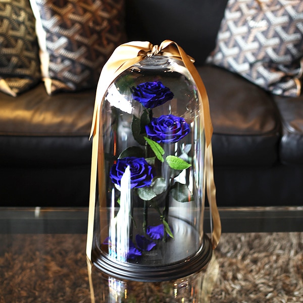 青いバラ プリザーブドフラワー デスティニーローズ3本 | スタイルから
