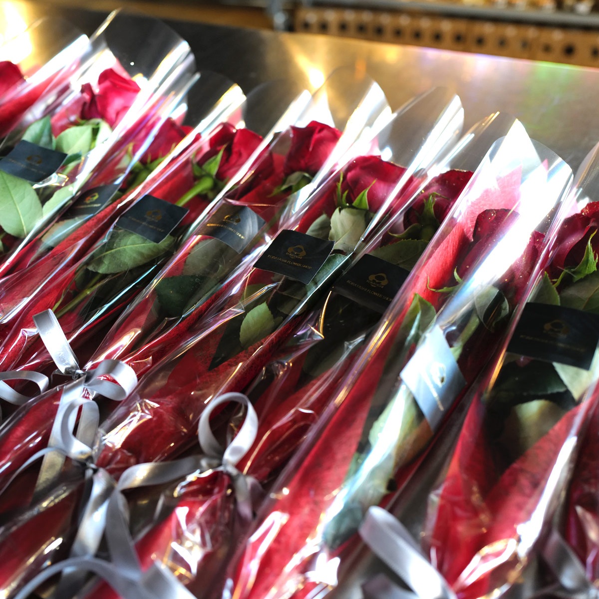 赤薔薇ゴールドラメ 1本ラッピング | 色から探す,赤,赤薔薇ゴールド