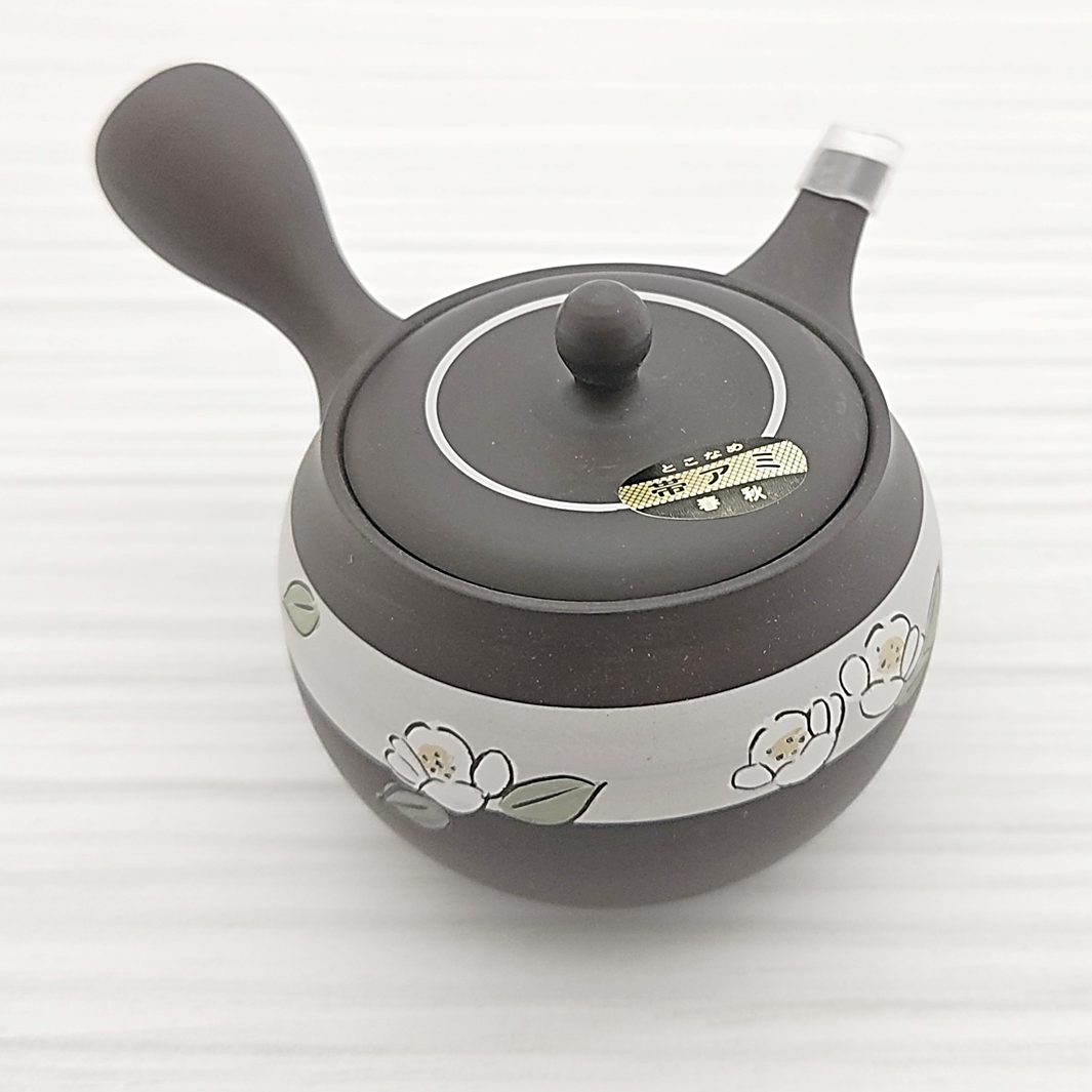 とこなめ急須（白椿） 帯アミ 常滑焼 誕生日 お誕生日 御歳暮