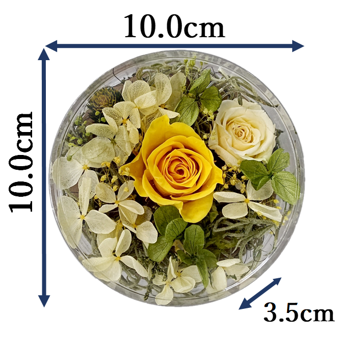 京紅茶(70g入)とプリザーブドフラワー(イエロー・グリーン系)　ギフトセット 宇治茶 茶葉 誕生日 お誕生日 御中元